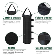 4PCS Top Sand Bags for Canopy Legs (120LBS Load Capacity) Sand Bags for Weight-Sandbags for Gazebo Legs Black