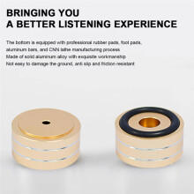 4PCS Speaker Isolation Stand Feet Aluminum Alloy Shock Absorbing Pads for Speakers CD Amplifier Black