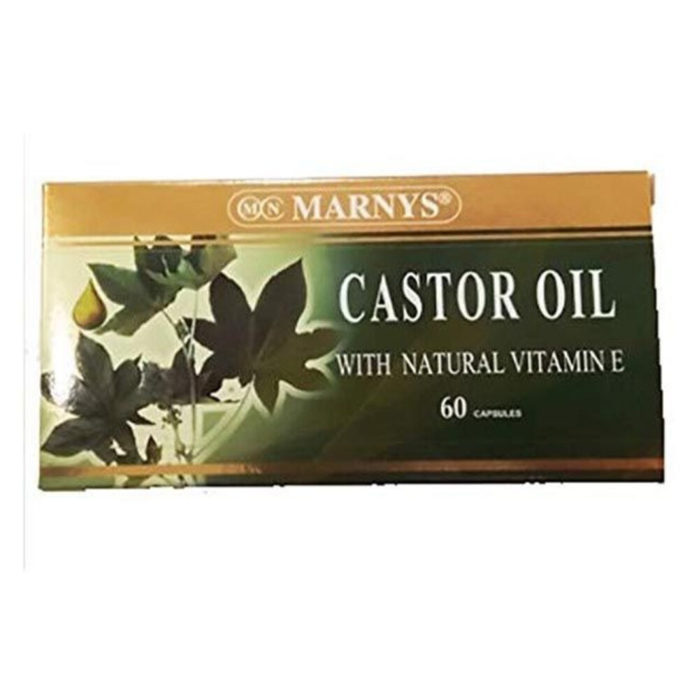 Marnys Castor Oil 60 Capsules | Digestive Support & Natural Bowel Regularity |Helps promote natural bowel movement