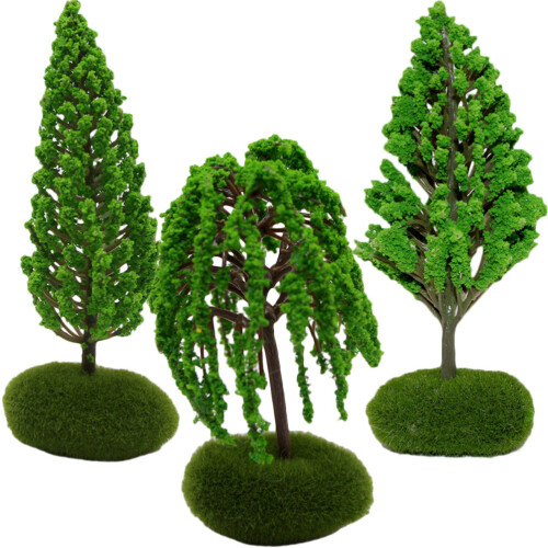 9Stk Simulation Straßenbaum Grün Mini Für Dioramen