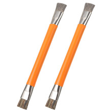 4Pièces Brosse Double Tête Orange Pour Nettoyage Précis De