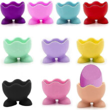 10 Pieces Silicone Egg Cups, Widesmart Colorful Eggs Steamer Egg Poachers Kitchen Boiled E-wtake Tw
