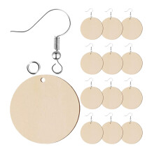 3Sets Natural Wood Earring Blanks Khaki for DIY Decorative Earrings