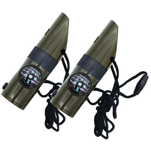 6Pcs Compact Multi-Functional Camping Whistles with Lanyard for Hiking