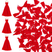 400Pcs Stylish Red Tassels for DIY Crafting Keyrings Purses and Decor