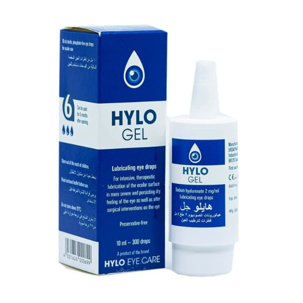 Hylo-Gel 0.2% Eye Drops Intensive Lubrication for Severe Dry Eyes |High-strength hyaluronic acid hydration - 10ml