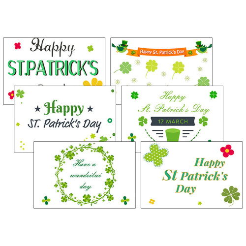 5Sets Chic St Patrick's Day Party Blessing Cards with Envelopes Paper