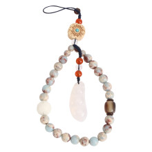 2Pcs Chic Beaded Phone Strap Assorted Color Hand Wrist Phone Lanyard