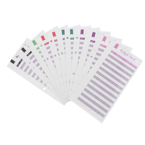 Portable Budget Sheet Set Assorted Colors for Business