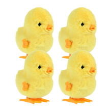 8Pièces Jouets Enfants Oiseaux Jaunes À Remontage En Peluche