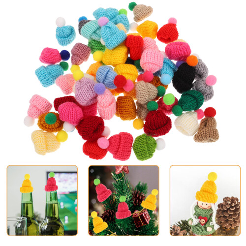 550Pcs Mixed Color Crochet Mini Hat Decor for Handmade DIY Projects
