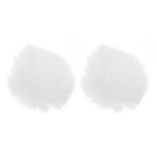 4St Afneembare Witte Pompom Schoenornamenten, Decor Flats