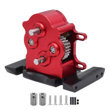 Alumínio Dual Transmission Dig Overdrive Gearbox para 1/10 RC Crawler Car LCG SCX10 Upgrade Parts Red