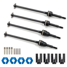 4Pcs Steel Front and Rear Drive Shaft CVD for 1/10 Slash Rustler Stampede Hoss VXL 4X4 RC Car Upgrades Parts,1