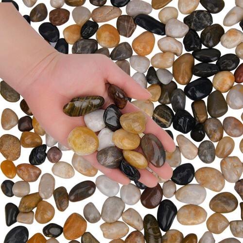 Hisredsun 2.1 lb Decorative Stones,0.4-1 inch 1