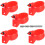 5Sets Red Plastic Replaceable Chicken Water Cups Household Accessory 1