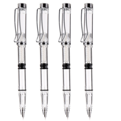 12Pièces Stylos Plume Transparente Blancs Pour Étudiants