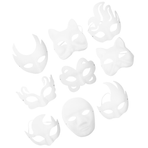 18Pièces Masques DIY Mascarade En Papier Pour Création