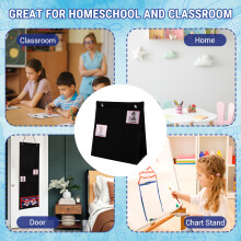 Visual Schedule for Kids Daily Routine Chart with 70 Cards Calendar Pocket Autism Learning Behavioral Tool Black