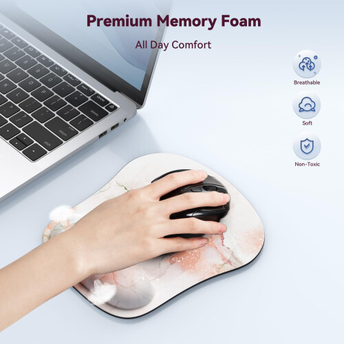 TeckNet TECKNET Mouse Mat with Memory Foam Rest -Non-slip Rubber base- Special 2