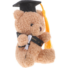 4Pièces Ours Mini Peluche Noir Adornements Bouquet Fête
