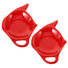 6Pcs Ceramic Tea Bag Holder Red Decorative Tea Storage Organizer
