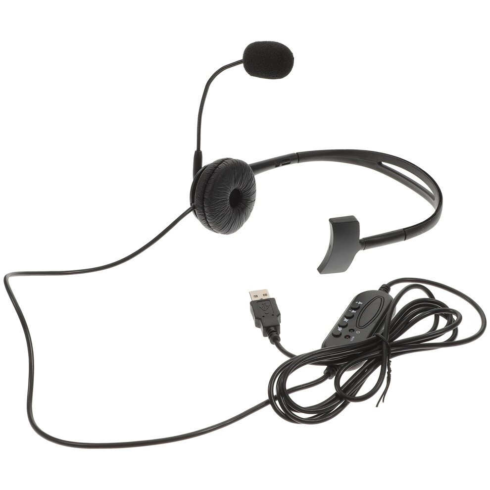 3Pcs Office Usb Headset With Noise Canceling Mic For Voice Chat Black 3643202943309