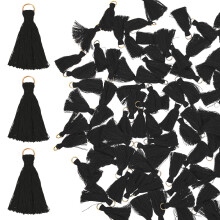 200Pcs Black Elegant Tassel Pendants for Phone Pendants and Keychains