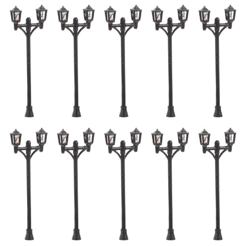 20Pcs Black Miniature Road Lamp Models for Sand Table Decor
