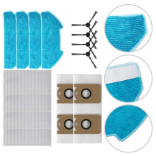 Kit de Cepillo Lateral con Bolsa para Polvo y Mopa con Filtro para Atrapar Partículas de Polvo para el Robot Aspirador Inalámbrico Redkey R10