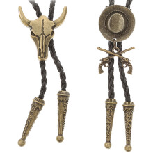 4Pcs Assorted Color Bolo Tie Necklaces Vintage Accessories for Men
