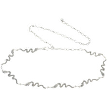 2Pièces Chaînes Ceintures Métalliques Argent Pour Robes