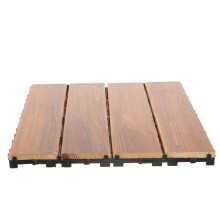 2Pièces Revêtement Sol Extérieur Bois Café Clipsable Durable Et Chic