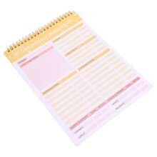 3Pcs Pink Household Meal Planner Tearable Menu Notebook for Daily Use