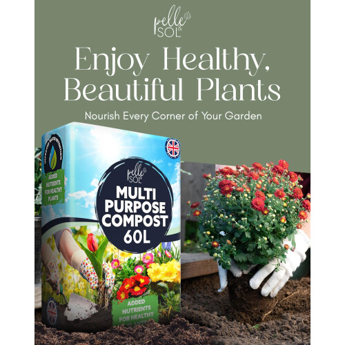 Pelle & Sol 60L Multi Purpose Compost - Compost for Outdoor Plants & 1