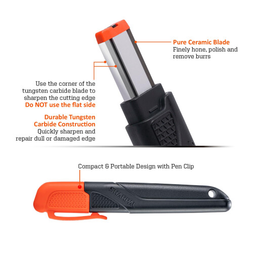 SHARPAL 129N Multipurpose Pocket Knife Sharpener and Garden Tool Sharpener, Sharpening Secateurs, Shears, Loppers, Axe, Pruner, Scissors, Lawnmower B 1
