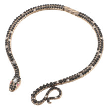 2Pièces Choker Serpent Noir Accessoire Mode Femme