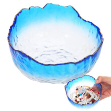 3Pcs Glass Nail Soak Bowls Blue Manicure Hand Bowls for Soaking