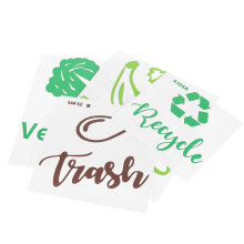 12Pcs PVC Recycle Sticker for Trash Can Assorted Color Outdoor Labels