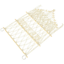 3Pcs Sturdy Wood and Cotton Mesh Storage Rack Wall Hanging Shelf White