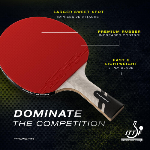 PRO-SPIN Ping Pong Paddle Bundle with Table Tennis Rubber Cleaner â“ Ca 1