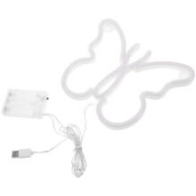 2Pcs Butterfly LED Neon Light White Acrylic Decorative Bedroom Lamp