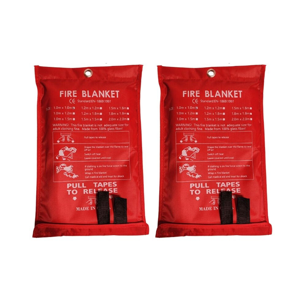 2Pcs Emergency Fire Blanket, Fire Blanket, Fire Suppression Blanket For Kitchen, Grill, Fireplace (39.4Inch X 39.4Inch) 6031951798887