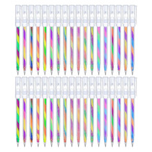 36 St Rainbow Gel Pennor Färgskiftande Glitter Neon Gel Pennor Regnbågespennor för Vuxna Målarbok