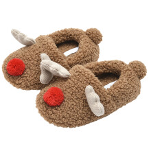 2Paare Damen Winter Hausschuhe Plüsch Elk Warm Antirutsch Sohle