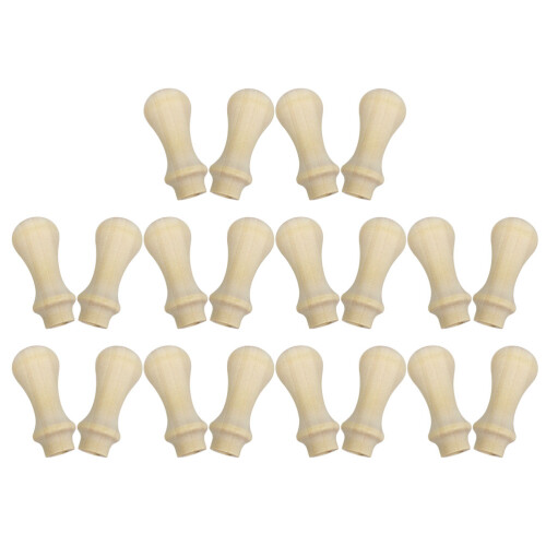 80Pièces Poignées Tampons Bois Beige Lisses Pour Usage