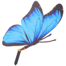 5Pcs Durable Acrylic Blue Butterflies Garden Stake Outdoor Decor