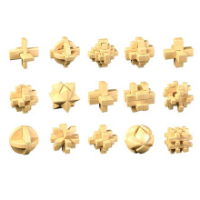 15Styles/Ensemble Petit Lu Ban Lock IQ Casse-Tête Jouet Éducatif pour Enfants Enfants en Plastique Déverrouiller Jouets Adulte