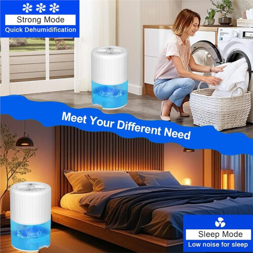 Dehumidifiers for Home, for Bedroom with Auto Defrost Function,2200ML Capacity Quiet Small Dehumidifier Eu Plug White 2