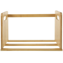 2Pcs Small Khaki Wooden Book Storage Rack Desktop Organizer for Office
